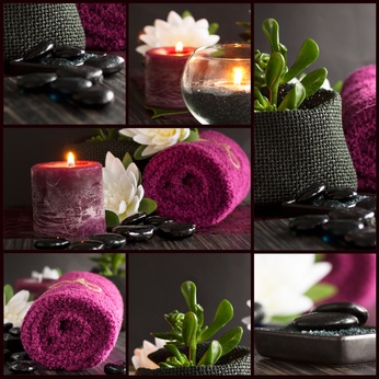 Spa setting collage