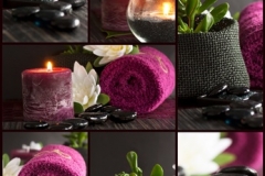 Spa setting collage