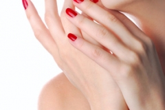 Red lips and manicure