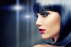 Beautiful Brunette Girl. Healthy Black Hair