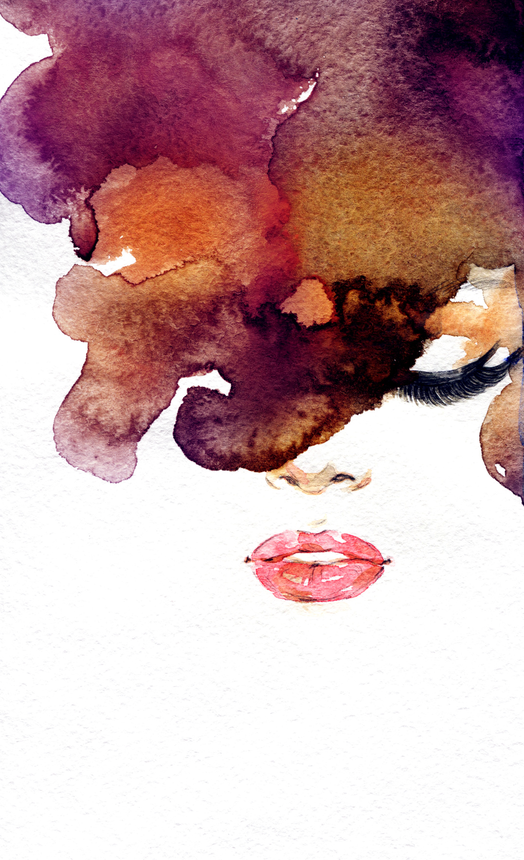 woman portrait  .abstract  watercolor .fashion background