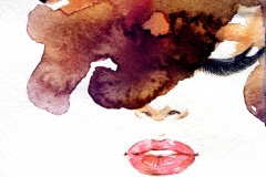 woman portrait  .abstract  watercolor .fashion background