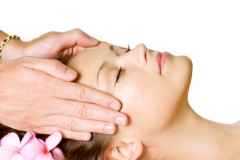 Spa Massage. Beauty Woman Getting Facial Massage. Day-Spa